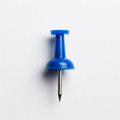 Blue push pin isolated