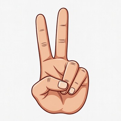 Hand making peace sign