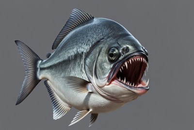 Piranha fish with open mouth