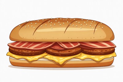 Bacon Cheeseburger Sub Sandwich