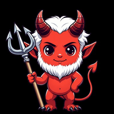 Cute red devil with trident