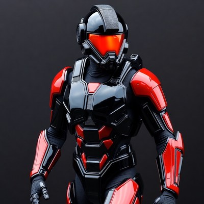 Spartan in Red Black Armor
