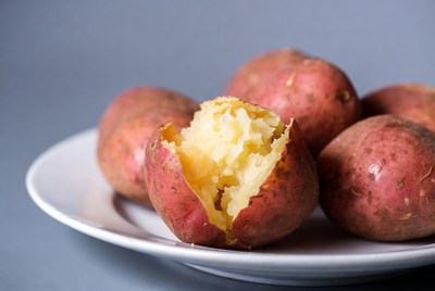 Split Red Potato on Plate