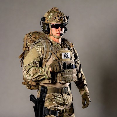 Soldier in ICE tactical gear