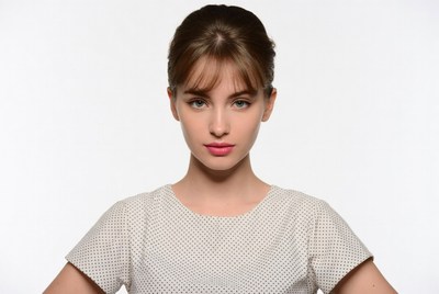 Young woman with bangs portrait