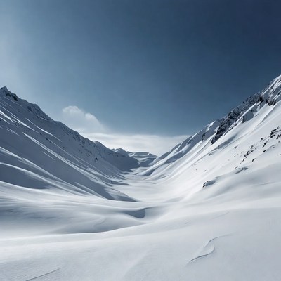 Snowy Mountain Valley Landscape