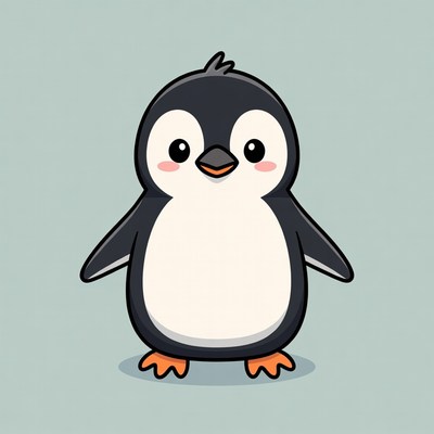 Cute cartoon penguin illustration
