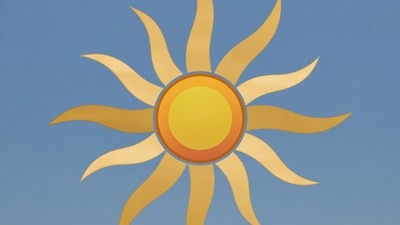 Bright yellow sun illustration