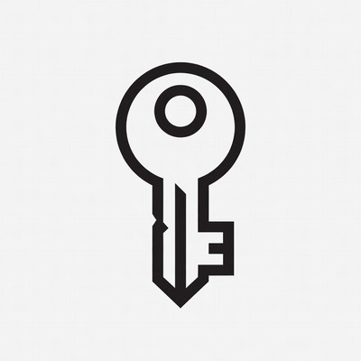 Black outline key icon