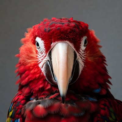 Close-up red macaw parrot