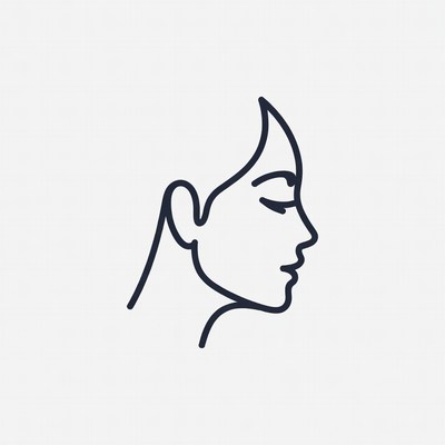 Female profile silhouette illustration