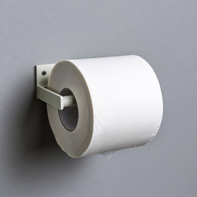 White toilet paper on wall holder