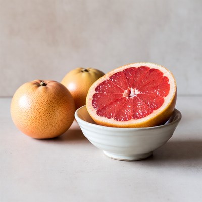 Sliced Grapefruit in White Bowl