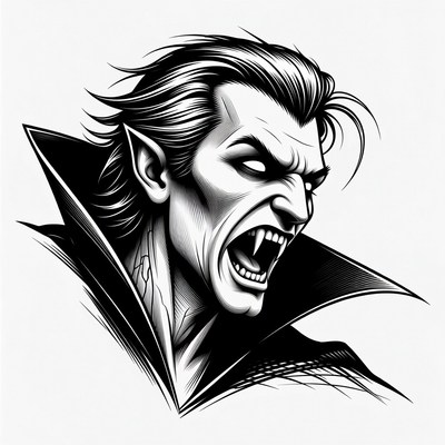 Roaring Vampire Illustration