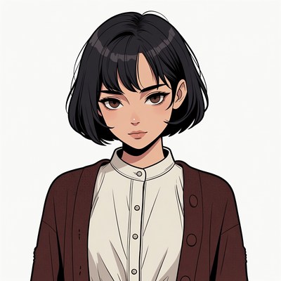 Anime girl with bob haircut