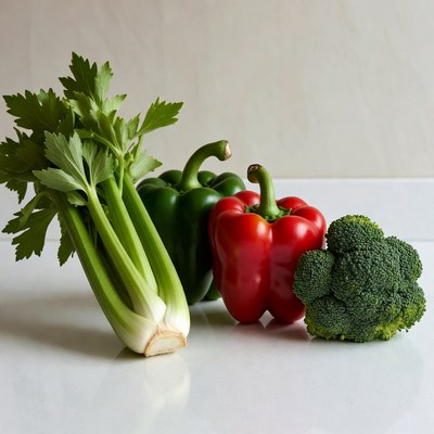 Fresh Celery Bell Peppers Broccoli