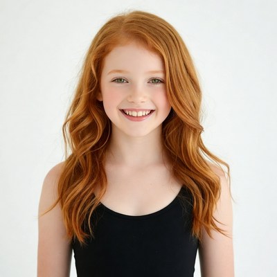Smiling girl with red hair
