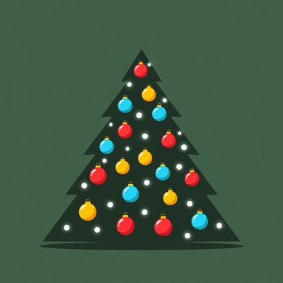 Colorful Christmas Tree Illustration