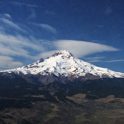 Mount Hood Snowy Peak Blue Sky