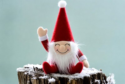 Smiling Santa Gnome Waving
