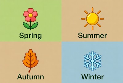 Four Seasons Icons Illustration