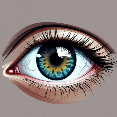 Detailed Blue Eye Illustration