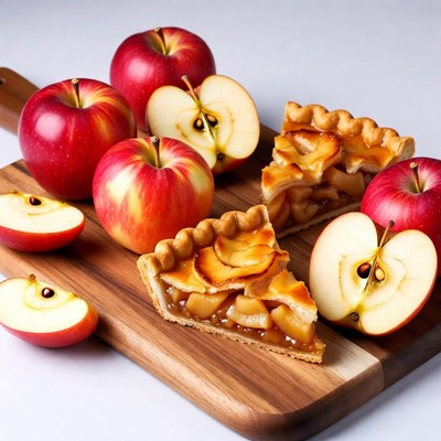 Apple Pie Slices with Fresh Apples