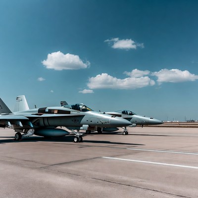 Two F/A-18 Jets on Tarmac