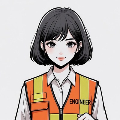 Asian woman engineer in safety vest