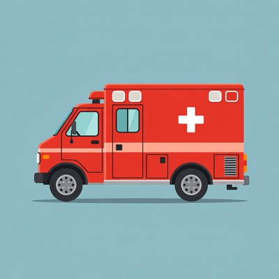 Red Ambulance Illustration