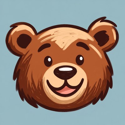 Cute cartoon bear face