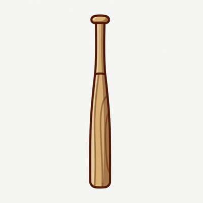 Wooden Baseball Bat Illustration