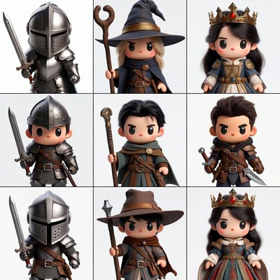 Chibi Fantasy Characters Grid