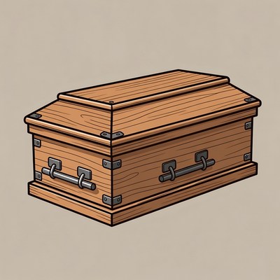 Wooden Coffin Illustration