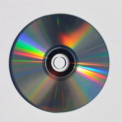 Shiny CD Disc on White Background