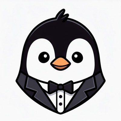 Cartoon Penguin Wearing Tuxedo