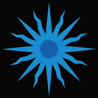 Bright Blue Starburst on Black