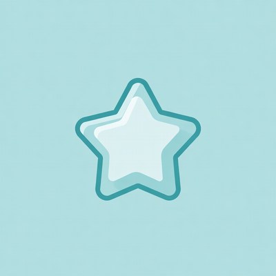 White Star on Light Blue Background