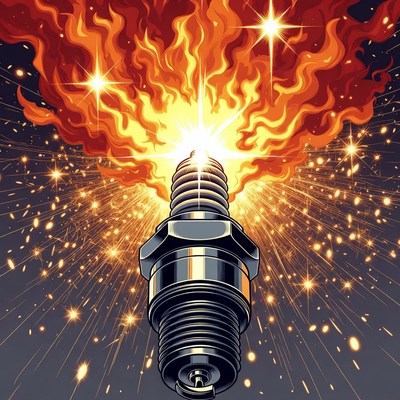 Spark Plug Exploding in Flames
