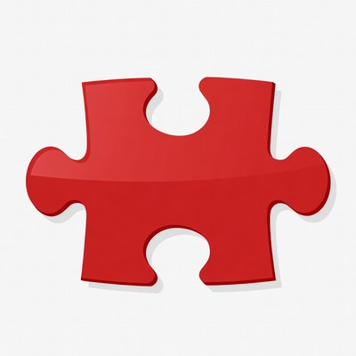Red puzzle piece illustration