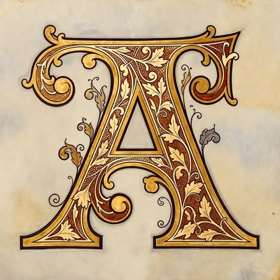Ornate Golden Letter A