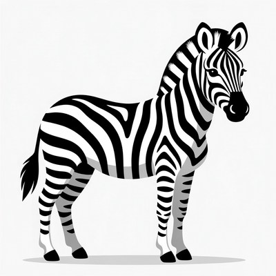 Black and white zebra illustration