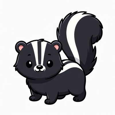 Cute cartoon skunk illustration