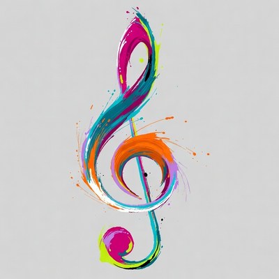 Colorful Abstract Music Note Illustration