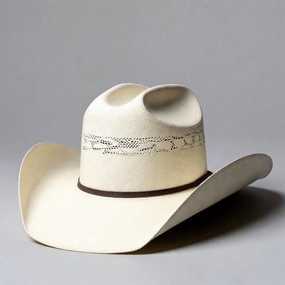 White Straw Cowboy Hat
