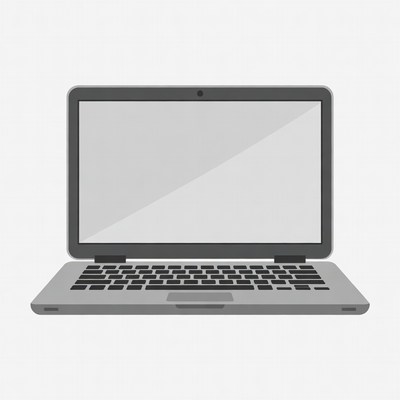 Silver Laptop Illustration