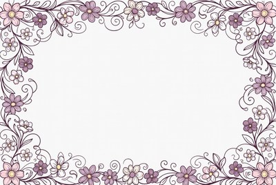 Purple Flower Frame Border