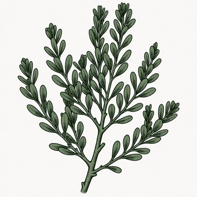 Green rosemary herb illustration