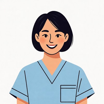 Smiling Asian nurse illustration