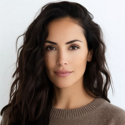 Beautiful woman with wavy dark hair